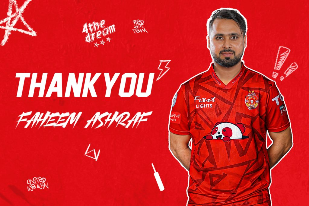 Islamabad United announces the departure of one of our longest-serving and most beloved players, Faheem Ashraf, by mutual consent.
